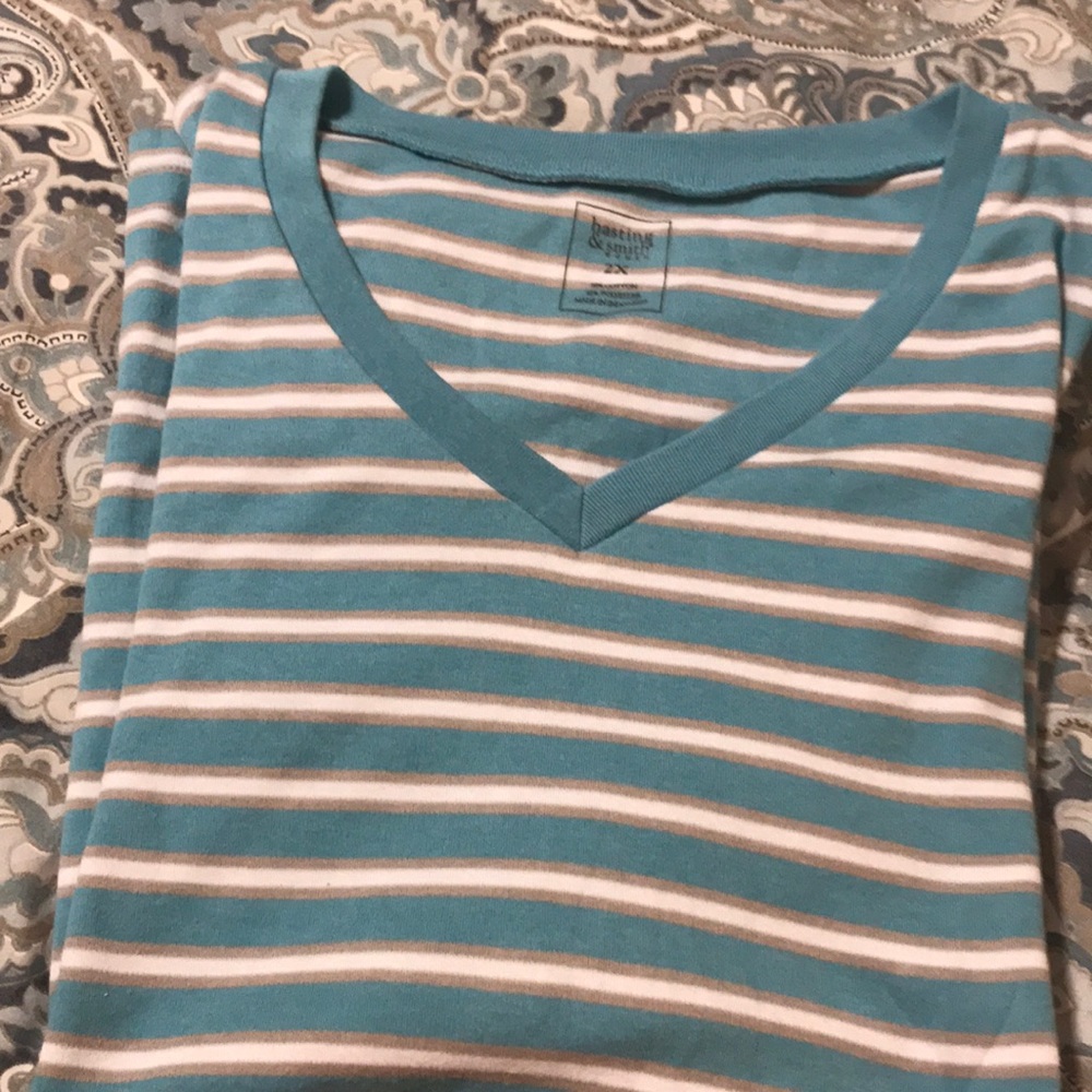 Nice aqua stretch tee sized 2x